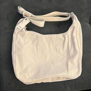 NWT GU Large Crossbody Cream Corduroy Bag